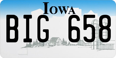 IA license plate BIG658