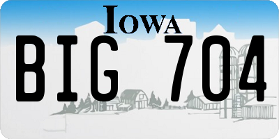 IA license plate BIG704