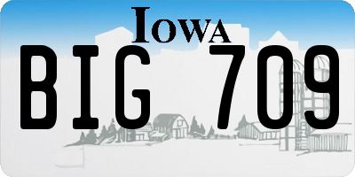 IA license plate BIG709