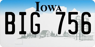 IA license plate BIG756