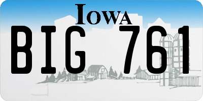 IA license plate BIG761