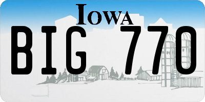 IA license plate BIG770