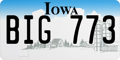 IA license plate BIG773