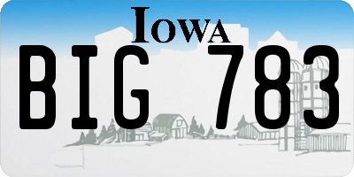 IA license plate BIG783