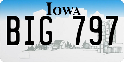 IA license plate BIG797