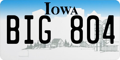 IA license plate BIG804