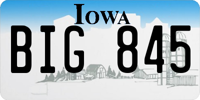 IA license plate BIG845