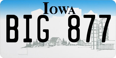 IA license plate BIG877