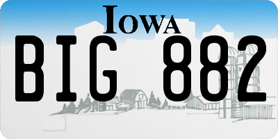IA license plate BIG882