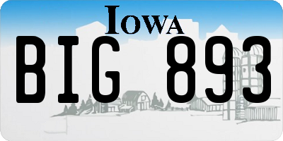 IA license plate BIG893