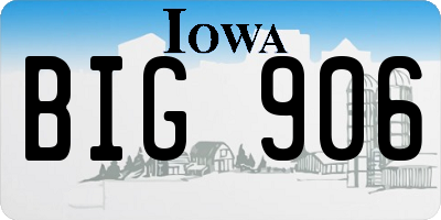 IA license plate BIG906
