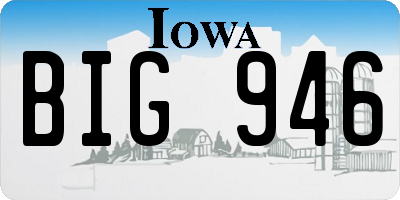 IA license plate BIG946