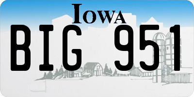 IA license plate BIG951