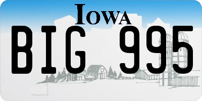 IA license plate BIG995