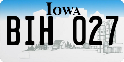 IA license plate BIH027