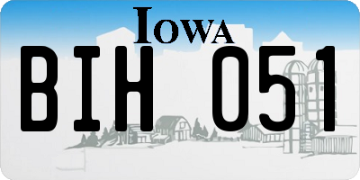 IA license plate BIH051