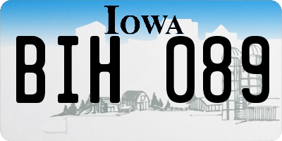 IA license plate BIH089