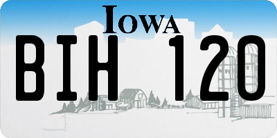 IA license plate BIH120