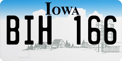 IA license plate BIH166