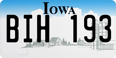 IA license plate BIH193
