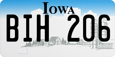 IA license plate BIH206