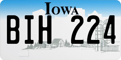 IA license plate BIH224