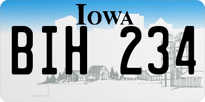 IA license plate BIH234
