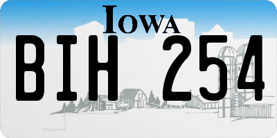 IA license plate BIH254