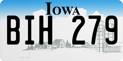 IA license plate BIH279