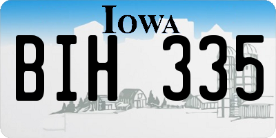 IA license plate BIH335