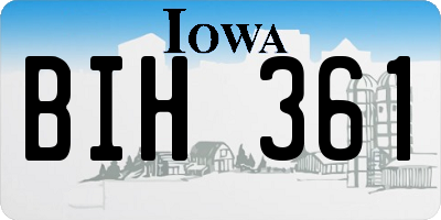 IA license plate BIH361