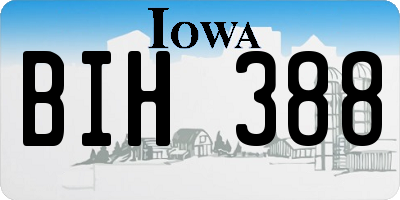 IA license plate BIH388