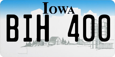 IA license plate BIH400