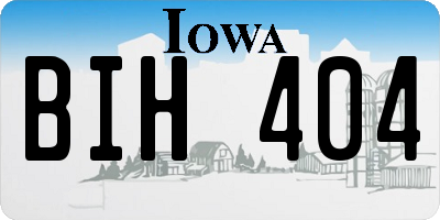IA license plate BIH404