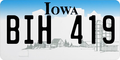 IA license plate BIH419