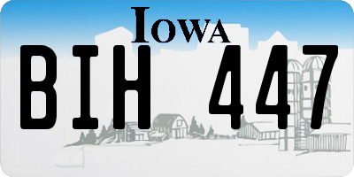 IA license plate BIH447