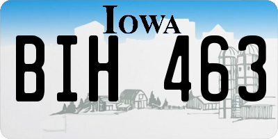 IA license plate BIH463