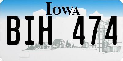IA license plate BIH474