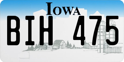 IA license plate BIH475