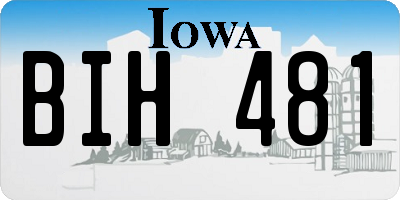 IA license plate BIH481