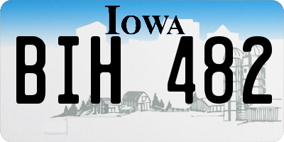 IA license plate BIH482