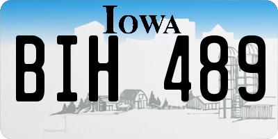IA license plate BIH489