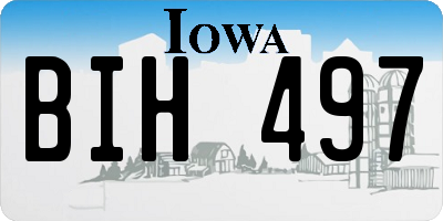 IA license plate BIH497
