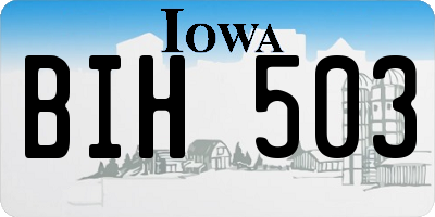 IA license plate BIH503