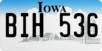 IA license plate BIH536