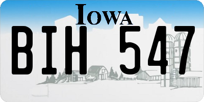 IA license plate BIH547