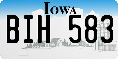 IA license plate BIH583