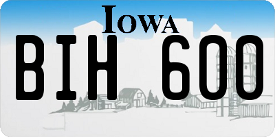 IA license plate BIH600