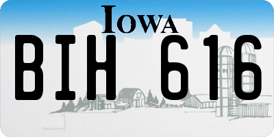 IA license plate BIH616