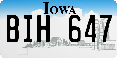 IA license plate BIH647